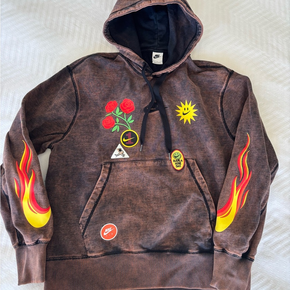 Nike Brown Graphic Hoodie for Men